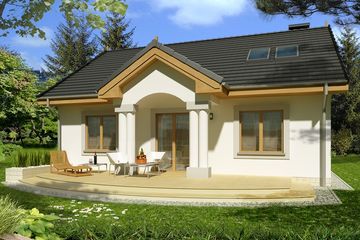  Projekt domu Wrzos 1a-0g (WRD1079) - projekt domu parterowego z poddaszem - Zdjęcie 1