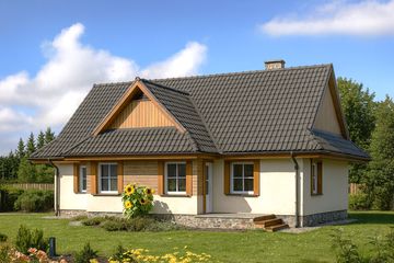  Projekt domu WB-3433 (KRA3517) - projekt domu parterowego - Zdjęcie 1