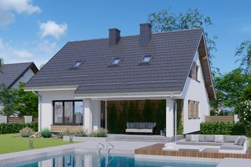  Projekt domu APS 108 (LUA1134) - projekt domu parterowego z poddaszem - Zdjęcie 2