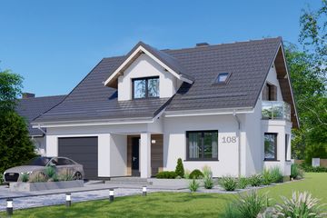  Projekt domu APS 108 (LUA1134) - projekt domu parterowego z poddaszem - Zdjęcie 1