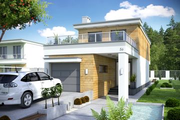  Projekt domu Long II z garażem 1-st. [A] (WRF1489) - projekt domu z pełnym piętrem - Zdjęcie 1