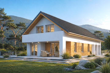 Projekt domu Atlanta - parterowy z poddaszem dom o powierzchni 126,70 m², dach dwuspadowy - ujęcie 2