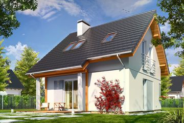  Projekt domu Mikrus (WAH1556) - projekt domu parterowego z poddaszem - Zdjęcie 2