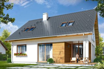  Projekt domu Optymalny (WAH1557) - projekt domu parterowego z poddaszem - Zdjęcie 1