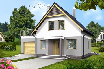  Projekt domu Ala II z garażem 1-st. [A] (WRF1507) - projekt domu parterowego z poddaszem - Zdjęcie 2