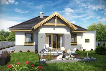  Projekt domu Promyk z garażem 1-st. [A] (WRF1509) - projekt domu parterowego - Zdjęcie 1