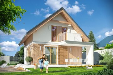  Projekt domu Oleńka (WAH1560) - projekt domu parterowego z poddaszem - Zdjęcie 1