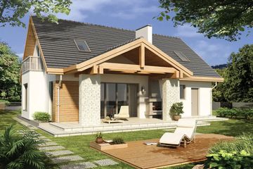  Projekt domu Aston 1a (WRD1955) - projekt domu parterowego z poddaszem - Zdjęcie 2