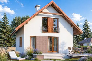 Projekt domu Jagoda - parterowy z poddaszem dom o powierzchni 87,05 m², dach dwuspadowy - ujęcie 2