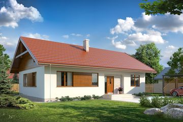  Projekt domu Abra drewniana (BSE1037) - projekt domu parterowego - Zdjęcie 1