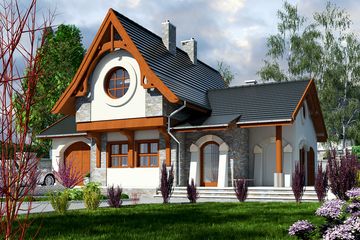  Projekt domu Artur z garażem 1-st. [A] (WRF1515) - projekt domu parterowego z poddaszem - Zdjęcie 1