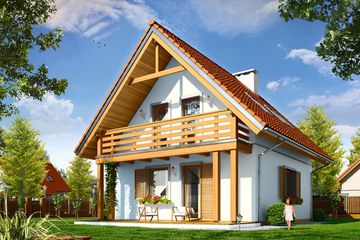  Projekt domu Milutki (WAH1568) - projekt domu parterowego z poddaszem - Zdjęcie 1