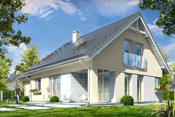  Projekt domu Optymalny 2 (WAH1569) - projekt domu parterowego z poddaszem - Zdjęcie 2