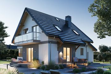 Projekt domu Malina Bobo (1387) - parterowy z poddaszem dom o powierzchni 97,20 m², dach dwuspadowy - ujęcie 3