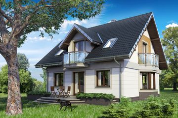  Projekt domu Helena Neo (1383) (KRD2531) - projekt domu parterowego z poddaszem - Zdjęcie 2