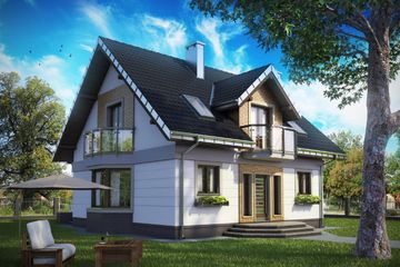  Projekt domu Helena Neo (1383) (KRD2531) - projekt domu parterowego z poddaszem - Zdjęcie 1