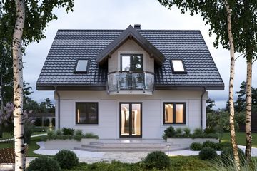 Projekt domu Helena Neo (1383) - parterowy z poddaszem dom o powierzchni 122 m², dach dwuspadowy - ujęcie 3