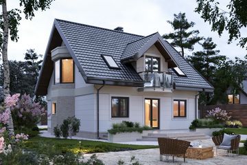 Projekt domu Helena Neo (1383) - parterowy z poddaszem dom o powierzchni 122 m², dach dwuspadowy - ujęcie 4