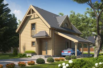  Projekt domu D134 (WAI1187) - projekt domu parterowego z poddaszem - Zdjęcie 1