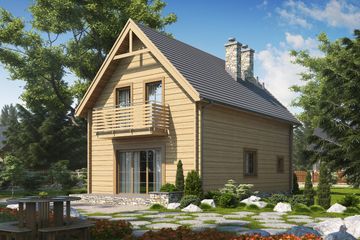  Projekt domu D134 (WAI1187) - projekt domu parterowego z poddaszem - Zdjęcie 2