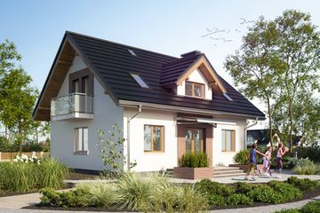 Projekt domu Hilda Rex (1385) - parterowy z poddaszem dom o powierzchni 126 m², dach dwuspadowy - ujęcie 4