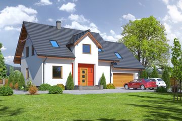  Projekt domu Dukla 11gg (KRP1539) - projekt domu parterowego z poddaszem - Zdjęcie 1