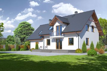  Projekt domu Dukla 11gg (KRP1539) - projekt domu parterowego z poddaszem - Zdjęcie 2