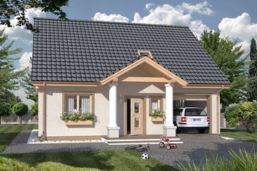  Projekt domu Harmonia dworek A (WRD2012) - projekt domu parterowego z poddaszem - Zdjęcie 1