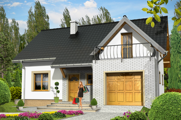  Projekt domu Dominik z garażem 1-st. [A] (WRF1533) - projekt domu parterowego z poddaszem - Zdjęcie 1