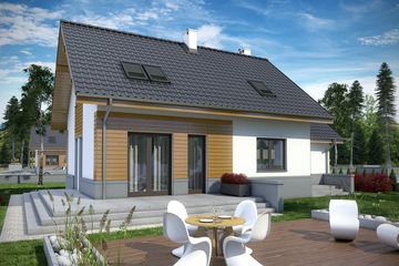  Projekt domu Mola z garażem 1-st. [A] (WRF1535) - projekt domu parterowego z poddaszem - Zdjęcie 2