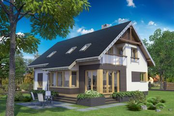  Projekt domu Skarabeusz Polo (1406) (KRD2562) - projekt domu parterowego z poddaszem - Zdjęcie 2