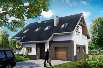  Projekt domu Skarabeusz Polo (1406) (KRD2562) - projekt domu parterowego z poddaszem - Zdjęcie 1