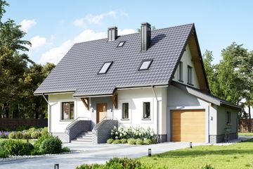  Projekt domu Aga (863) (KRD1365) - projekt domu parterowego z poddaszem - Zdjęcie 2