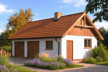  Projekt garażu WB-3848 (KRA1043) - projekt garażu parterowego - Zdjęcie 1