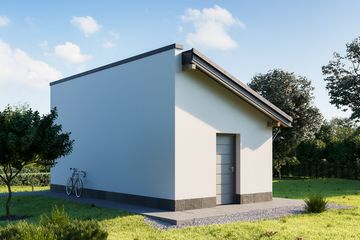 Projekt garażu 09 (213) - parterowy dom o powierzchni 19,50 m², dach jednospadowy - ujęcie 2