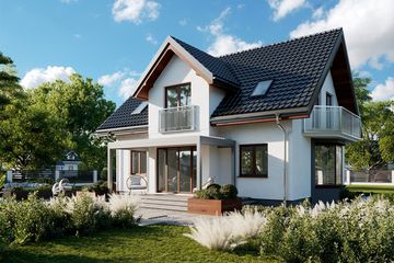 Projekt domu Tytus (1287) - parterowy z poddaszem dom o powierzchni 148,30 m², dach dwuspadowy - ujęcie 2
