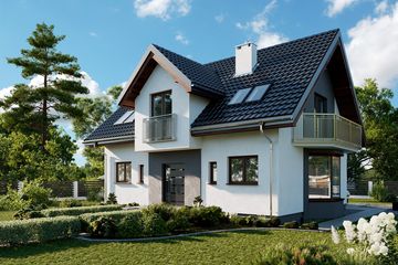Projekt domu Tytus (1287) - parterowy z poddaszem dom o powierzchni 148,30 m², dach dwuspadowy - ujęcie 4