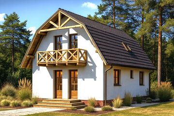  Projekt domu WB-3407 (KRA1090) - projekt domu parterowego z poddaszem - Zdjęcie 2