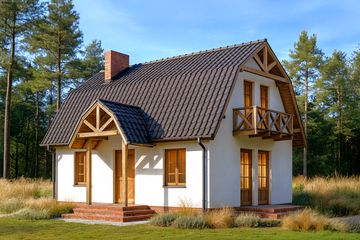  Projekt domu WB-3407 (KRA1090) - projekt domu parterowego z poddaszem - Zdjęcie 1