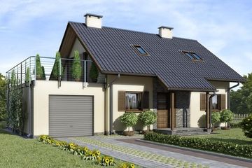  Projekt domu D101 - Tobiasz wersja drewniana (WAI1222) - projekt domu parterowego z poddaszem - Zdjęcie 1