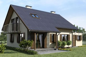  Projekt domu D101 - Tobiasz wersja drewniana (WAI1222) - projekt domu parterowego z poddaszem - Zdjęcie 2