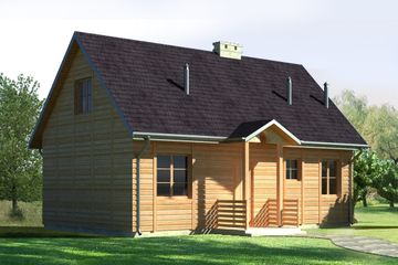  Projekt domu D80 - Filip wersja drewniana (WAI1223) - projekt domu parterowego z poddaszem - Zdjęcie 1