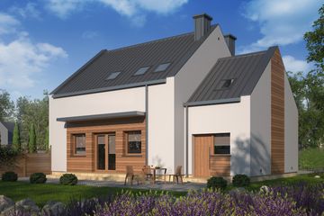  Projekt domu D111 (WAI1238) - projekt domu parterowego z poddaszem - Zdjęcie 2