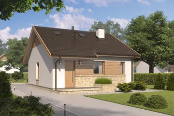  Projekt domu D142 - wersja drewniana (WAI1242) - projekt domu parterowego - Zdjęcie 1