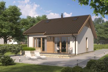  Projekt domu D142 - wersja drewniana (WAI1242) - projekt domu parterowego - Zdjęcie 2