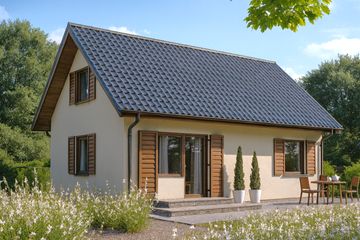  Projekt domu D67 - Paulinka I wersja drewniana (WAI1244) - projekt domu parterowego z poddaszem - Zdjęcie 1