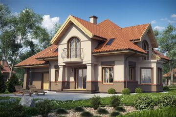  Projekt domu D160 (WAI1248) - projekt domu parterowego z poddaszem - Zdjęcie 2