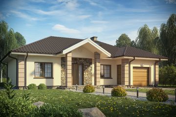  Projekt domu D158 (WAI1249) - projekt domu parterowego z poddaszem - Zdjęcie 1