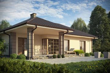  Projekt domu D158 (WAI1249) - projekt domu parterowego z poddaszem - Zdjęcie 2