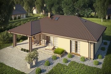  Projekt domu D158 (WAI1249) - projekt domu parterowego z poddaszem - Zdjęcie 3